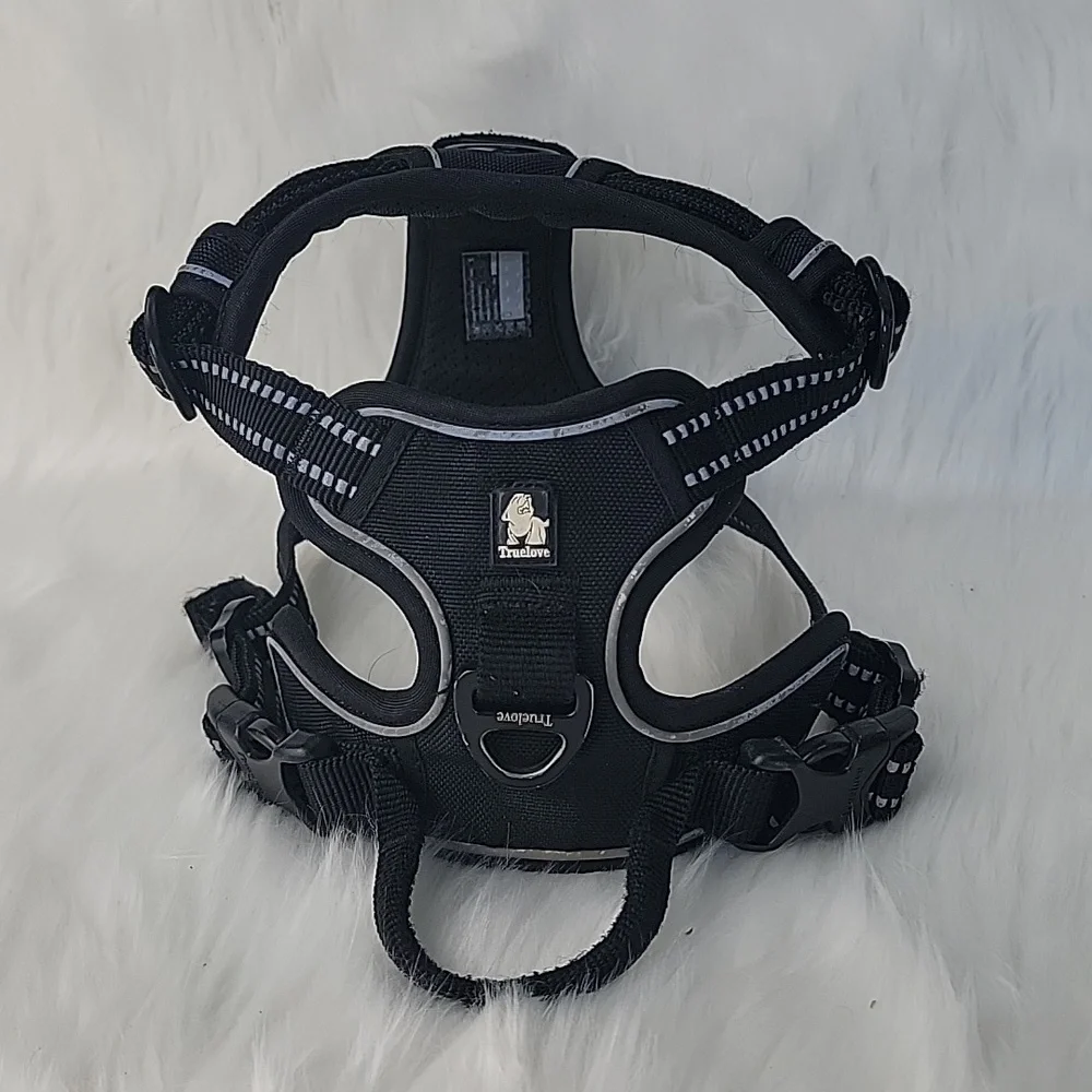 TRUELOVE Black Adjustable Straps Reflective Strips Pet Small Dog Puppy Harness S
